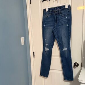 Old Navy Medium Blue Distressed Skinny Jeans